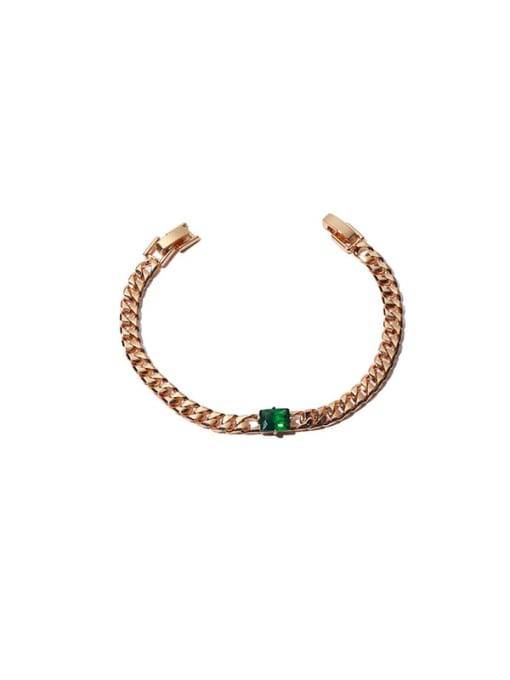 Green Stone Chain Bracelet