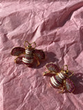 Pink Bee Earrings